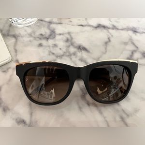 Tory Burch matte black and gold sunglasses
